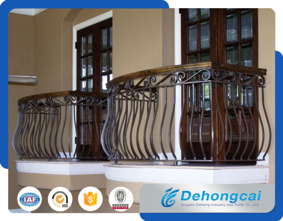 Barandilla de balcón de acero galvanizado ligero / barandilla de balcón de seguridad de hierro forjado