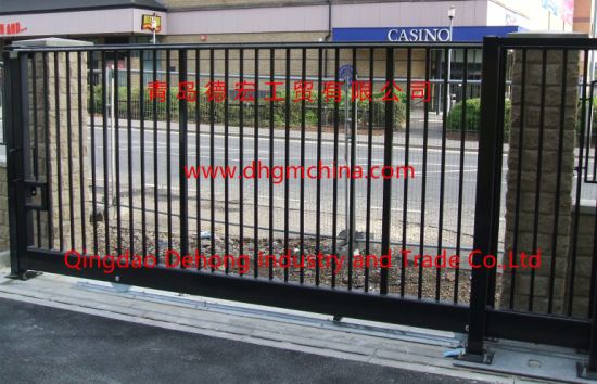 Puertas correderas de entrada de hierro forjado negro
