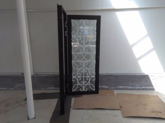 Puerta de metal galvanizado de alta calidad de China con vidrio doble