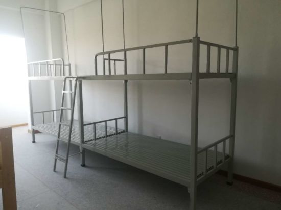 literas de hierro forjado de seguridad para la escuela / dormitorio de fábrica