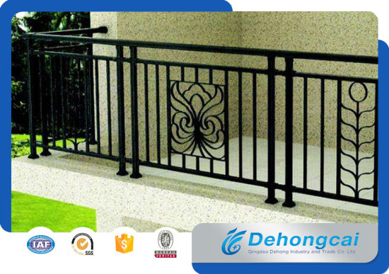 Valla de balcón ornamental de seguridad de hierro forjado galvanizado con recubrimiento en polvo