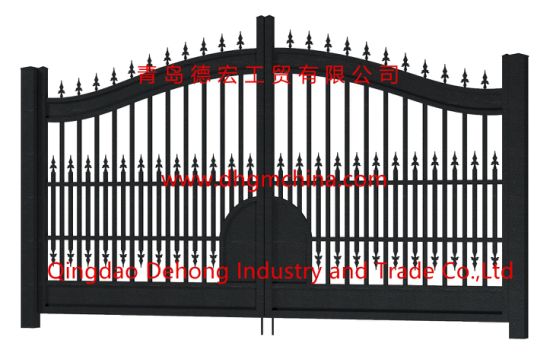 Puertas de hierro forjado ornamentales de diseño simple