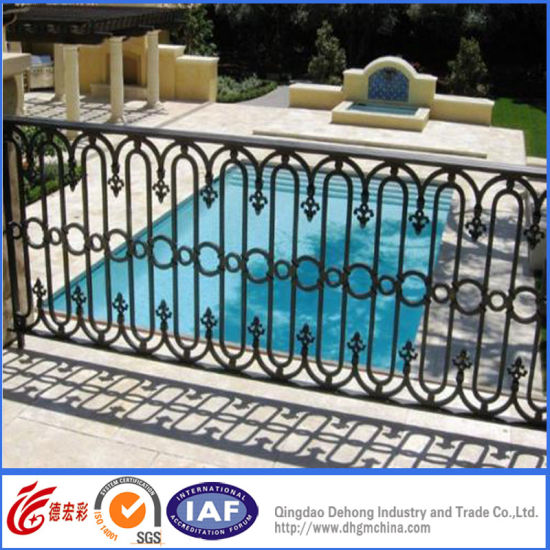 Valla de hierro forjado concisa de seguridad residencial decorativa (dhfence-27)