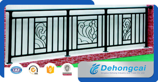 Diseños de barandas para balcones de hierro forjado con revestimiento interior en polvo de seguridad ornamental
