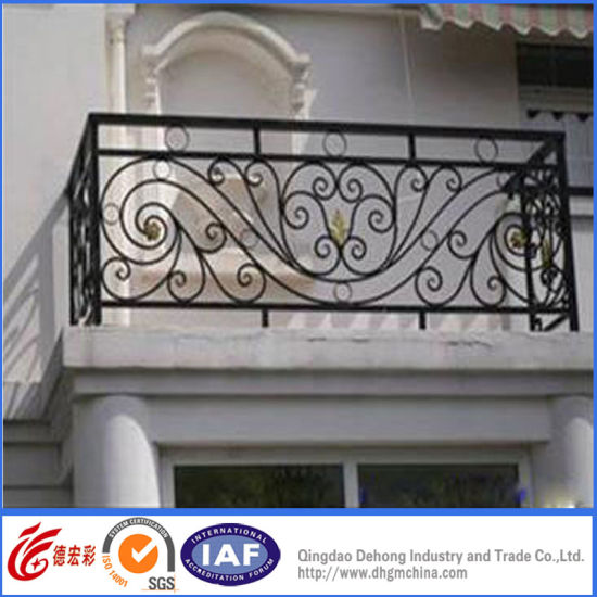 Valla de hierro forjado concisa de seguridad residencial decorativa (dhfence-27)