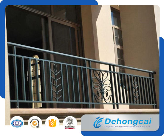 Barandilla de balcón de acero galvanizado ligero / barandilla de balcón de seguridad de hierro forjado