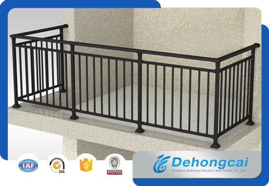 Barandilla de balcón de hierro forjado galvanizado de seguridad personalizado fabricado