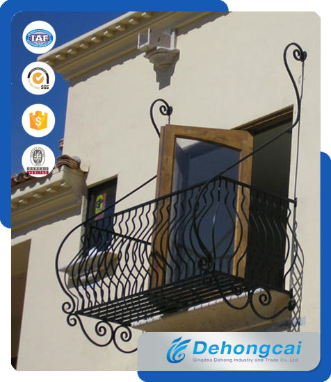 Valla de seguridad de balcón de acero galvanizado / barandilla decorativa de balcón de hierro forjado
