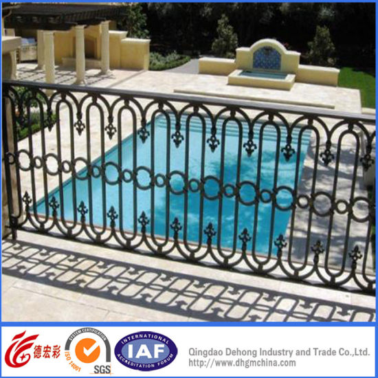 Valla profesional de balcón de hierro galvanizado para decoración