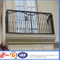 Barandilla de balcón de hierro forjado con revestimiento en polvo sólido de seguridad decorativa