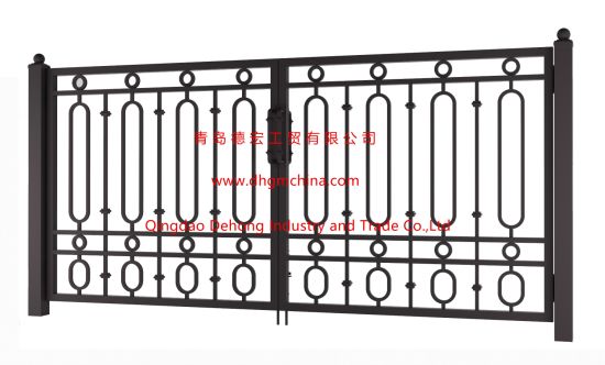 Puerta de entrada de aluminio / hierro forjado europea personalizada para hogar, jardín