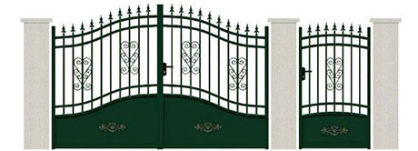 Puerta de entrada de hierro forjado galvanizado en caliente en estilo elegante